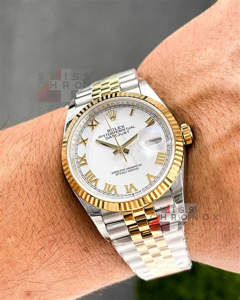 rolex datejust 36 two-tone jubilee|Rolex Datejust 36mm white dial.